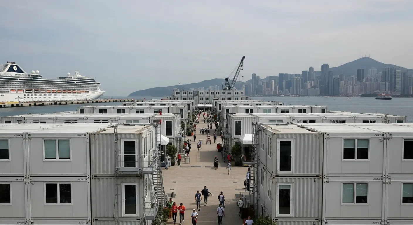 The Nagoya Asian Games "Container Village" has topped out.